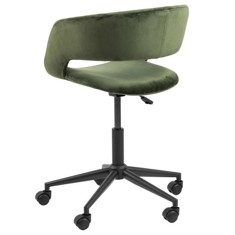 HANNAH Chaise de bureau en velours vert