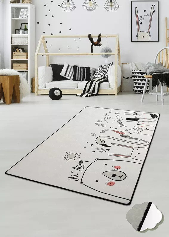 DINKLEY Tapis pour chambre d'enfant Be Happy 140x190 cm