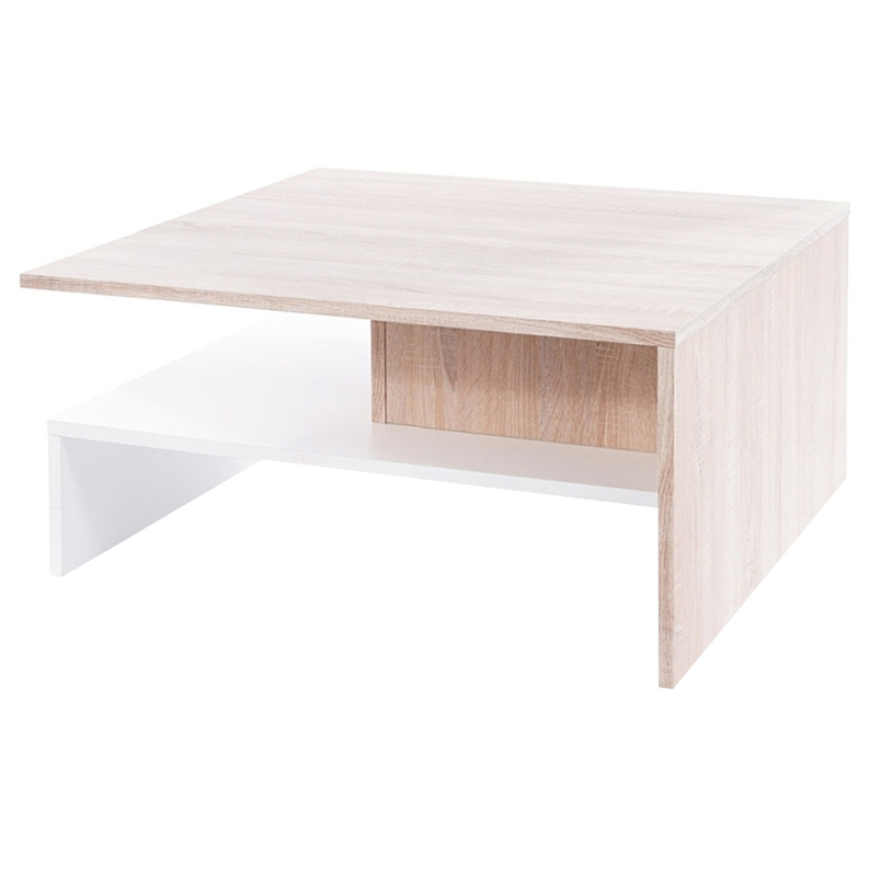 Table basse Dorcno 80x80 cm chêne sonoma / blanc mat