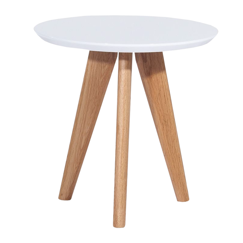 MILAN Table d'appoint scandinave blanc / chêne