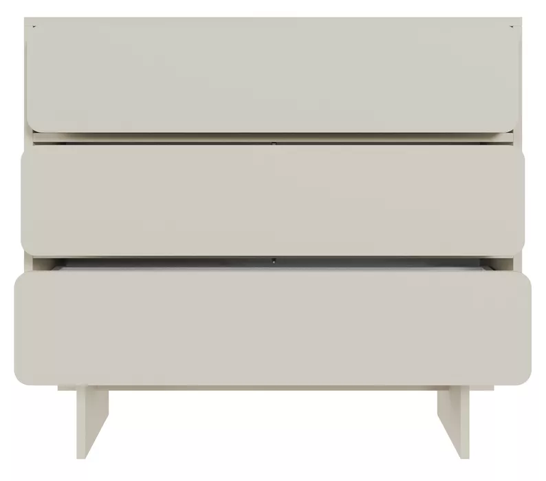 Komoda Wuwu z trzema szufladami 101 cm szarobeżowa