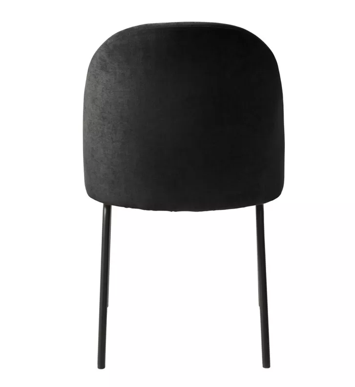 Chaise rembourrée en chenille noire Nelicials