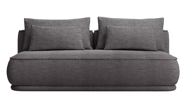 Kanapa rozkładana trzyosobowa Leanno z pojemnikiem ciemnoszara szenil hydrofobowy