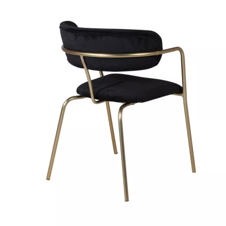 Chaise moderne noir/or Linesitive