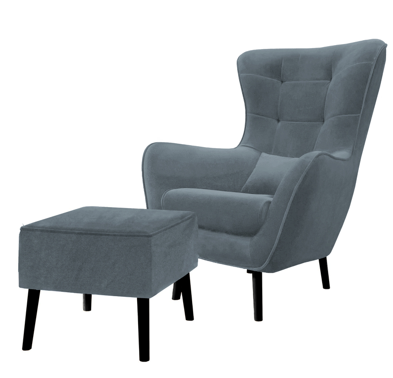 Chaise de loisirs Vence grise avec repose-pieds