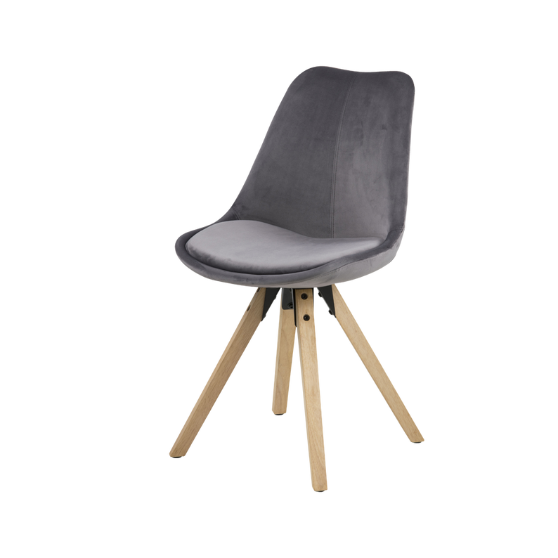 DJUM Chaise tapissée gris / chêne
