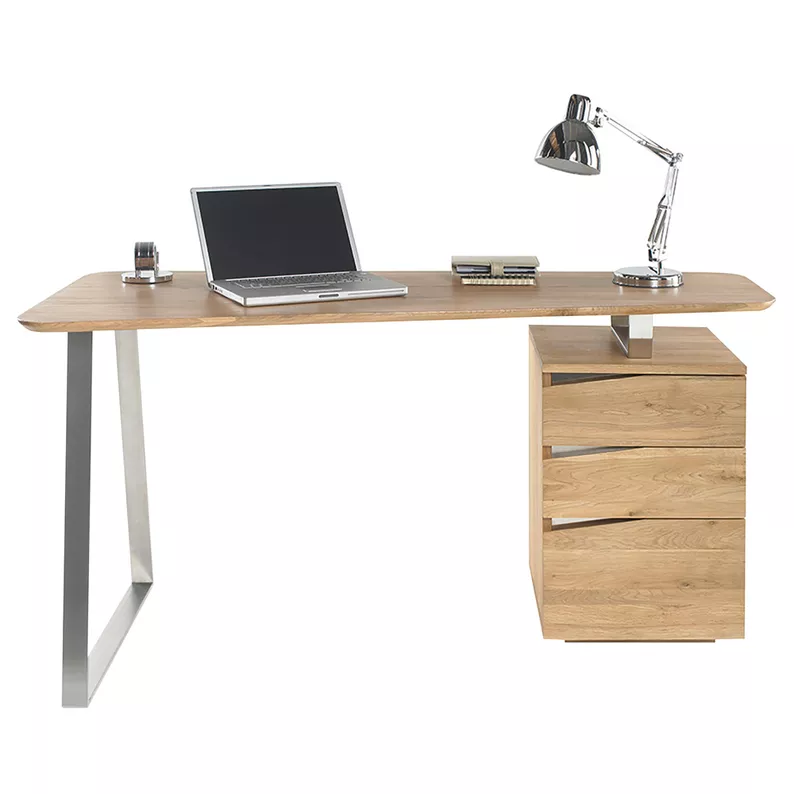 Bureau en bois avec tiroirs Dalmazia 150x67 cm en chêne
