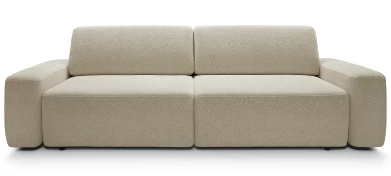 Kanapa rozkładana trzyosobowa Baleo z pojemnikiem beżowa szenil