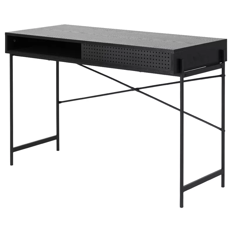DUFFMAN Bureau industriel avec un compartiment de rangement sous le plateau de la table