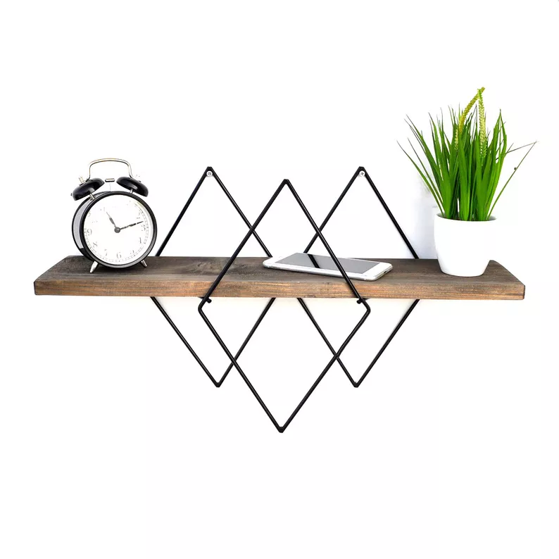ANKAA Étagère moderne 60 cm noir / noyer