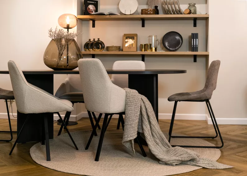 Table Ovo 204 cm Frêne Portland Noir