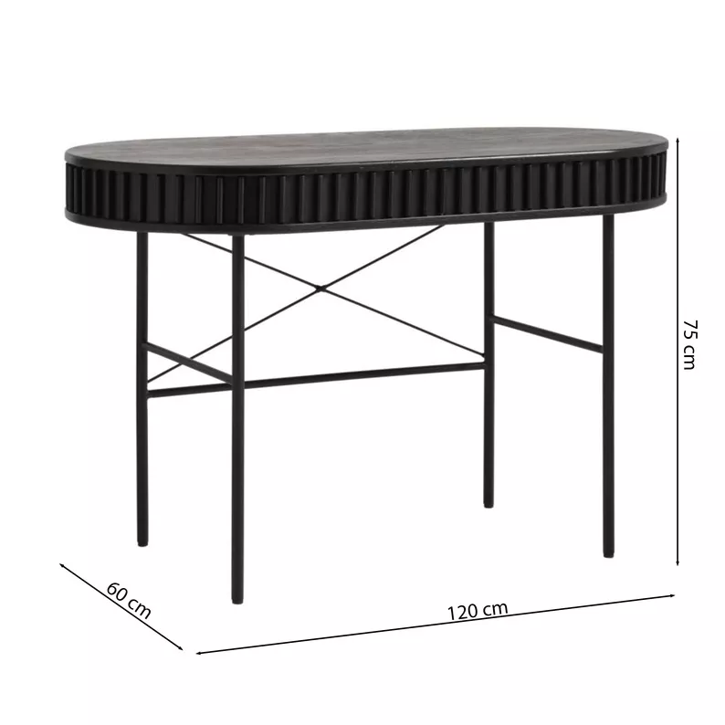 Bureau Ovitties 120x60 cm avec lamelles noires