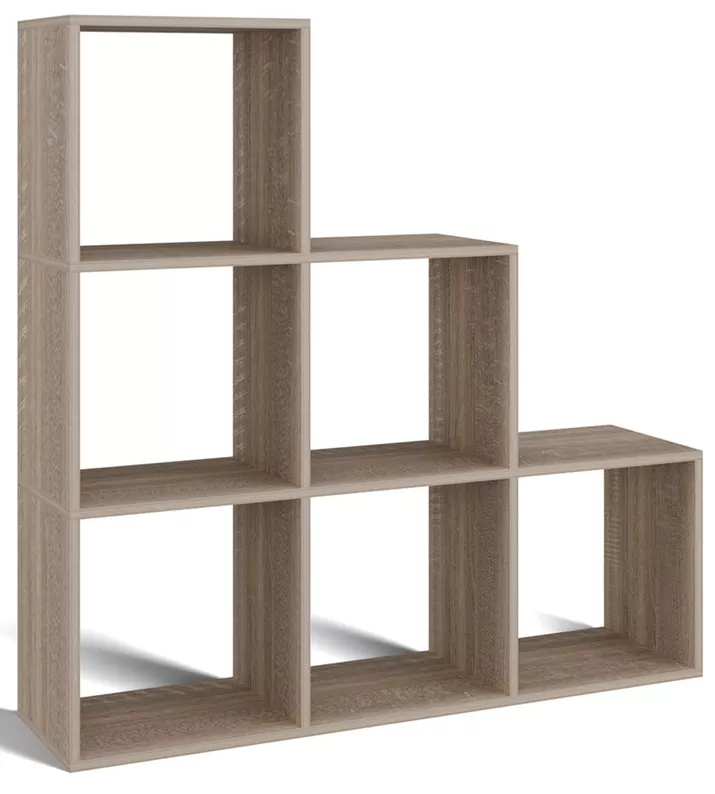 Regał schodkowy Stepi z sześcioma półkami 115 cm dąb sonoma