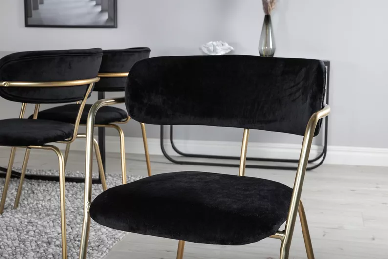 Chaise moderne noir/or Linesitive