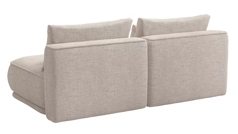 Kanapa rozkładana trzyosobowa Leanno z pojemnikiem jasnobeżowa szenil hydrofobowy