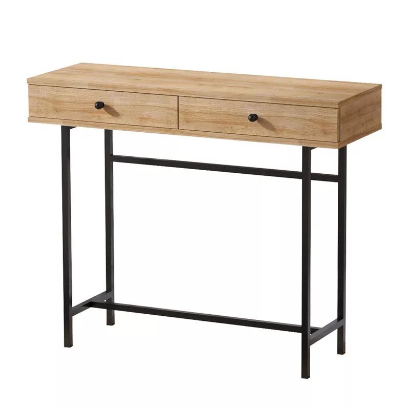 Console d'entrée Eseti 110x35 cm avec deux tiroirs chêne