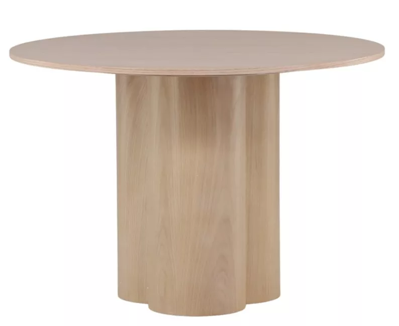 Table à manger Convalder 110x110 cm blanchie à la chaux