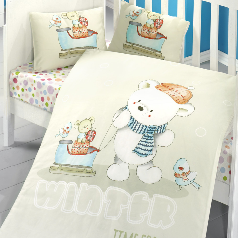 TIME FOR FUN Linge de lit enfant 100x150 cm avec deux taies d'oreiller 35x45 cm et un drap