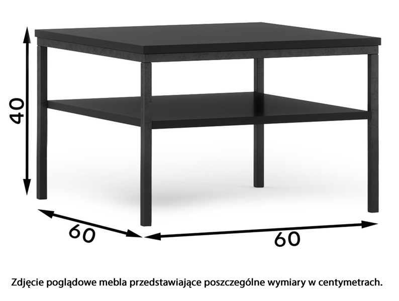 Table basse Jammad 60x60 cm noir