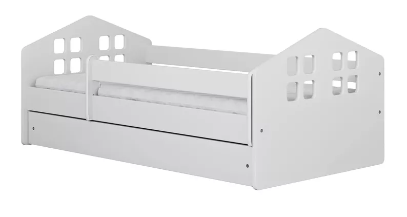 Lit enfant Bubup 160x80 cm avec un tiroir et un matelas blanc