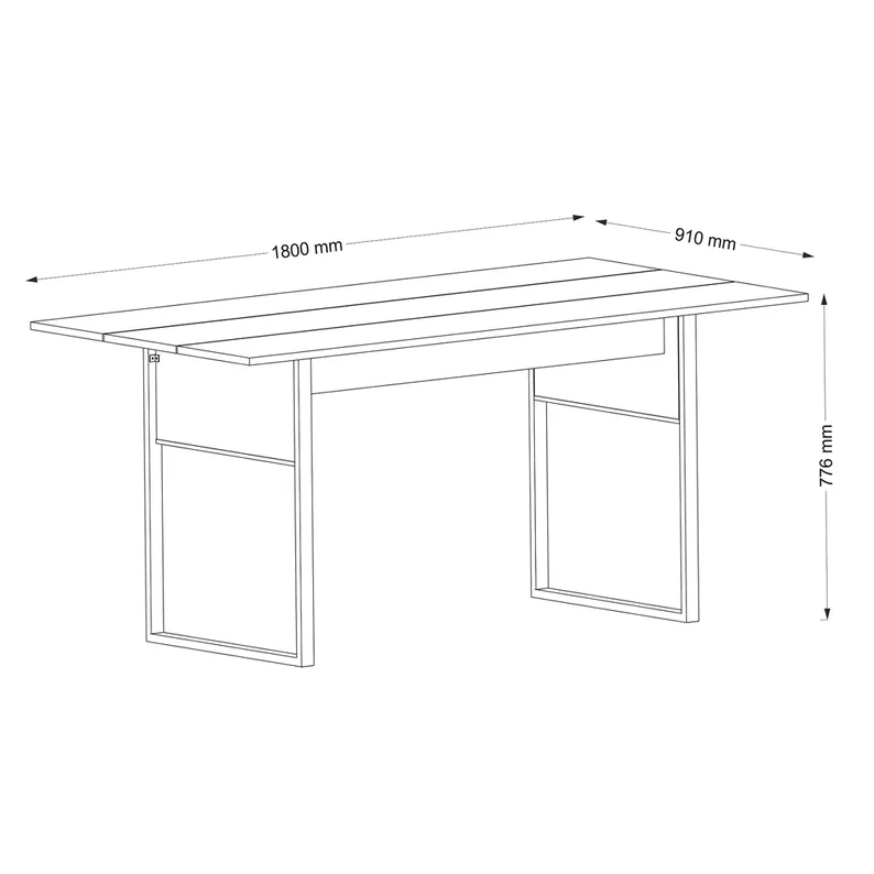 Table à manger Shorately 180x78 cm en noyer