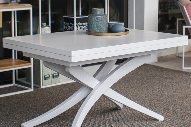 Table extensible Spider 3 en 1 70-140x100 cm blanc
