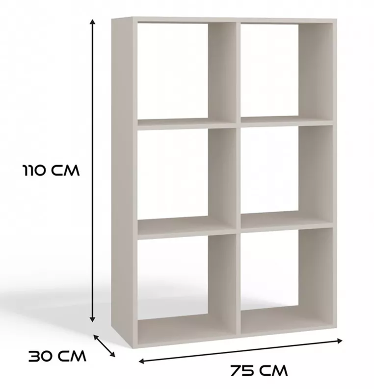 Regał otwarty Malax z sześcioma półkami 110 cm kaszmir