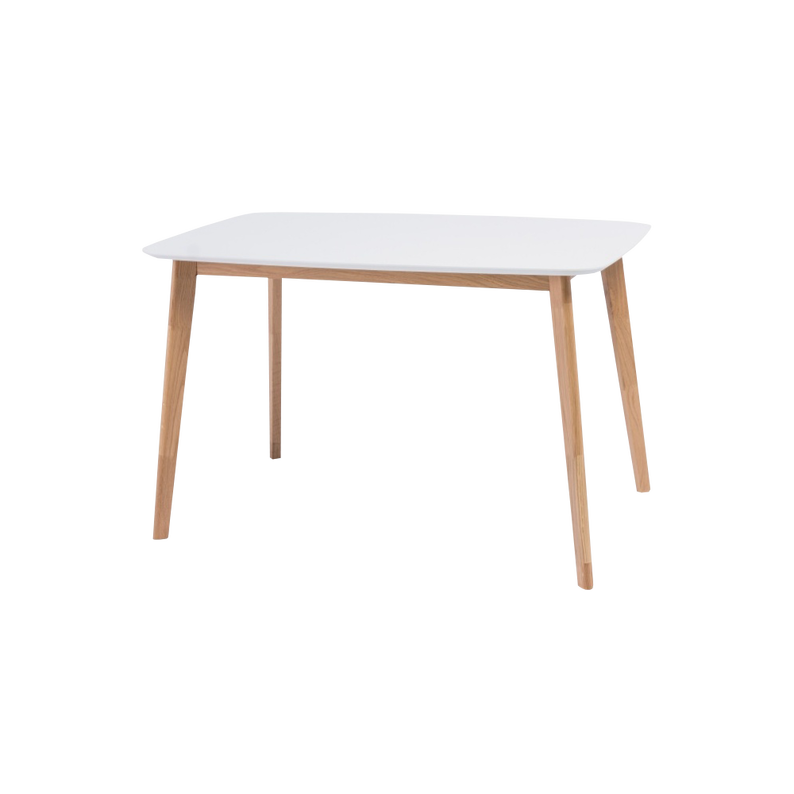 Table Ikast 120x75 cm avec plateau blanc