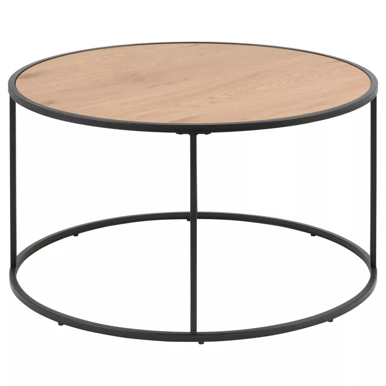 MAGERTA Table basse industrielle sur un cercle diamètre 80 cm