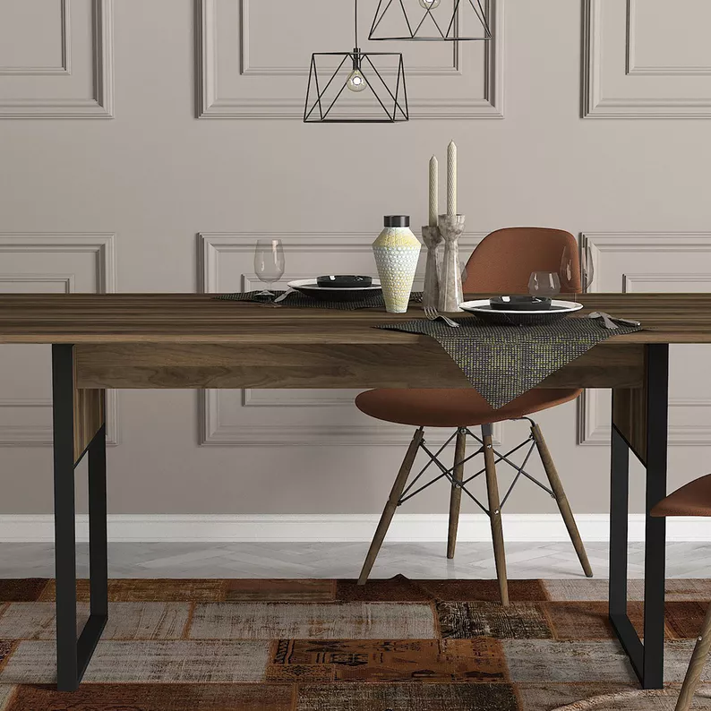 Table à manger Shorately 180x78 cm en noyer