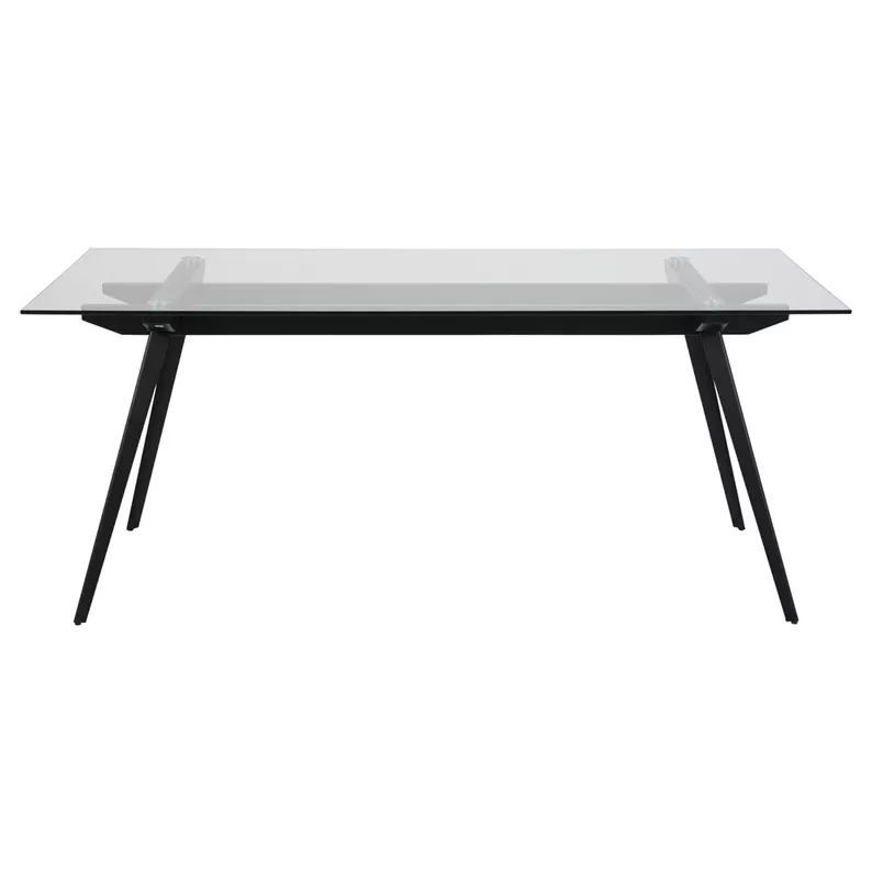 BRUNNO Table à manger 180x90 cm avec plateau en verre