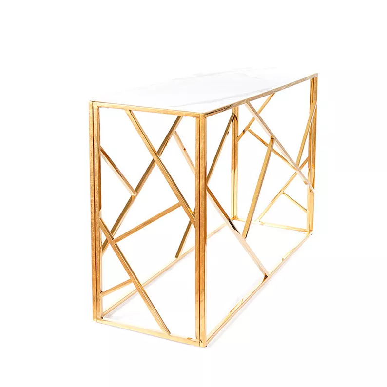 Console Landile 120 x 40 cm avec plateau imitation marbre