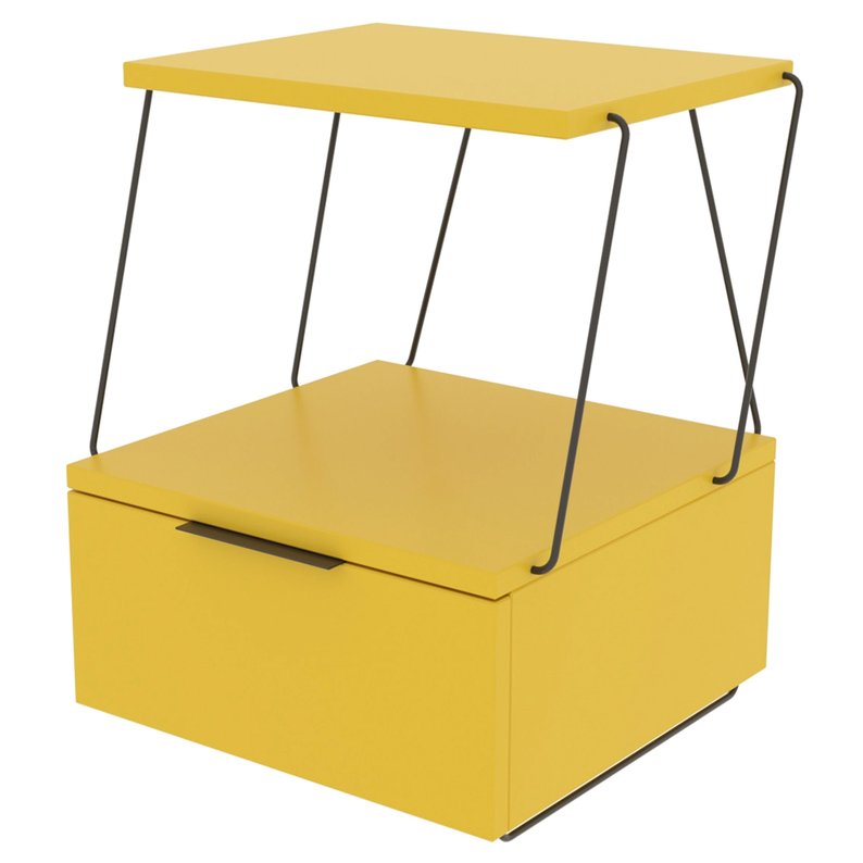 Table de chevet Teskio minimaliste jaune