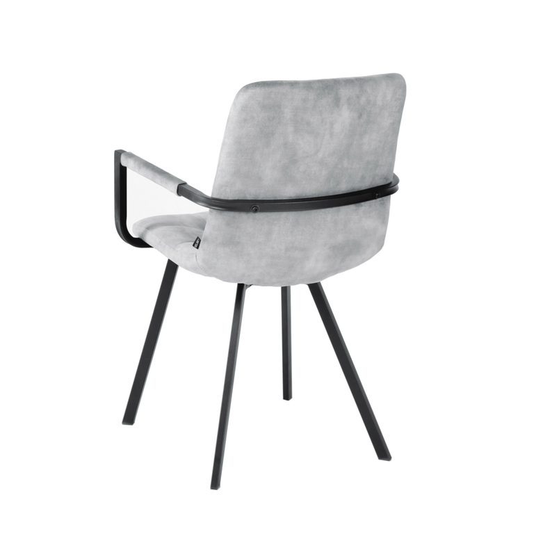 UNURGUNITE Chaise tapissée gris clair avec accoudoirs