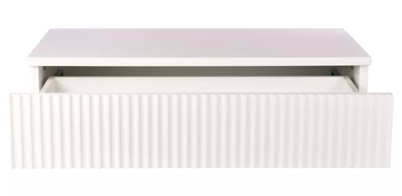 Coiffeuse Lonidos 60x35 cm suspendue lattes blanches