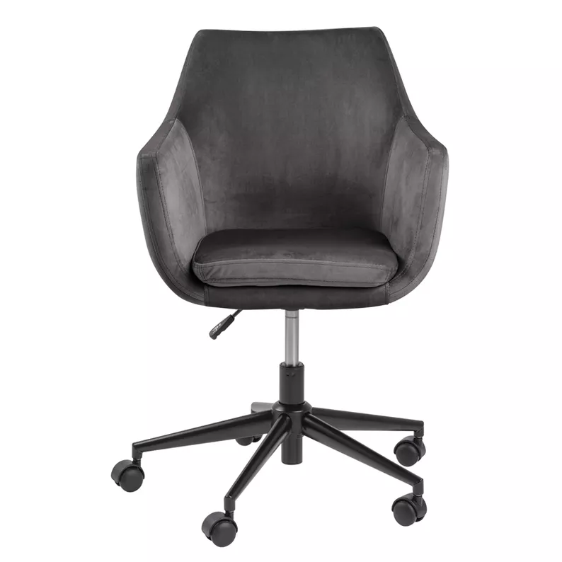 MARCELIO Chaise de bureau grise foncée de velours