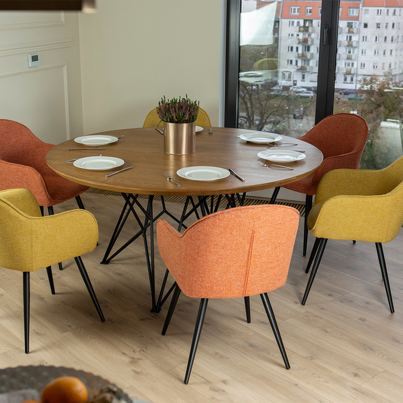 Chaises tournantes de salle à manger avec accoudoirs coloris au choix