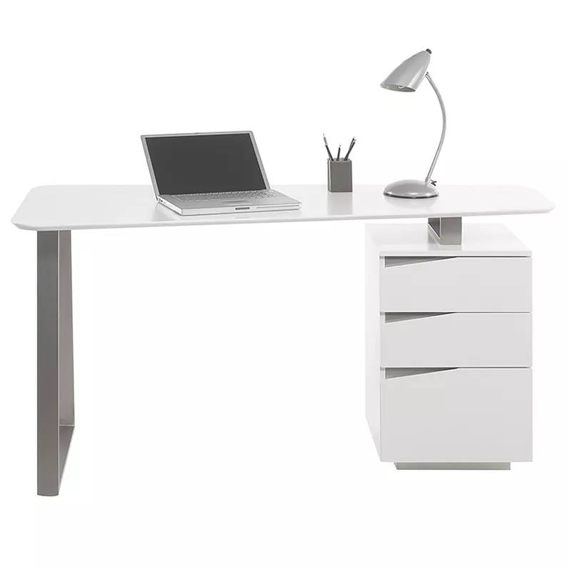 Bureau Dalmazia avec tiroirs 150x67 cm blanc