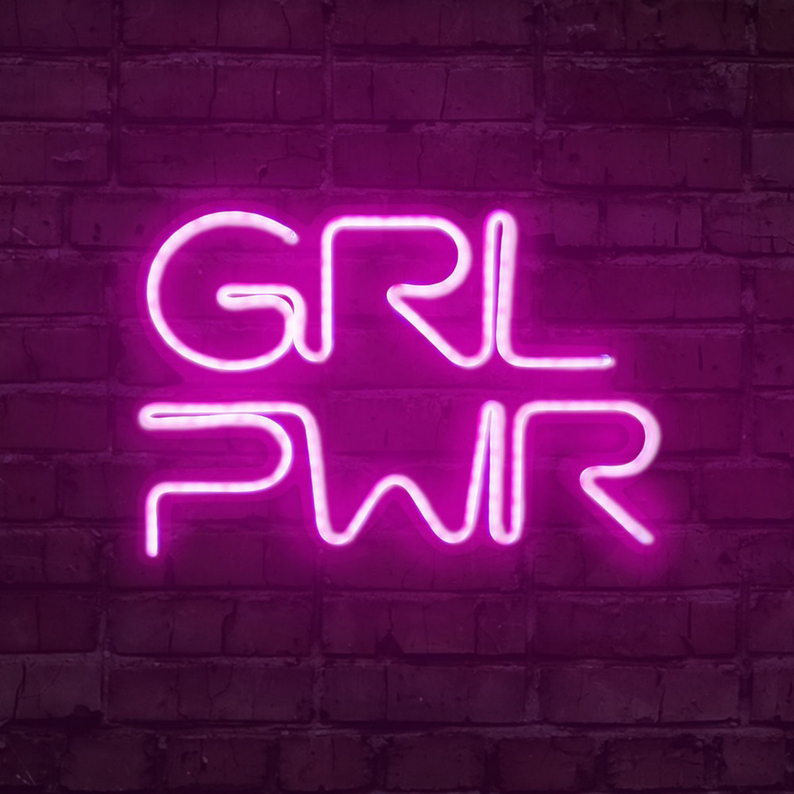 LETELY Enseigne au néon sur le mur avec inscription Girl Power rose