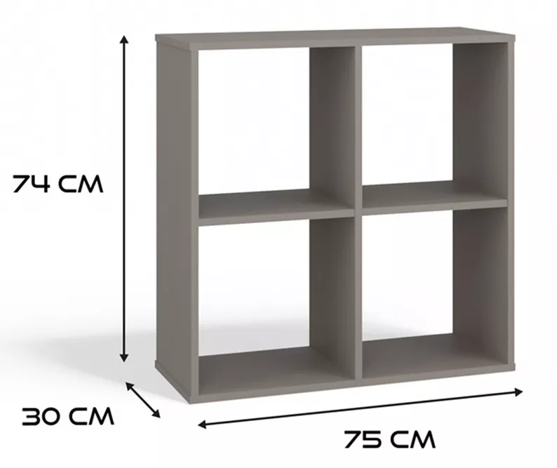Regał otwarty Malax z czterema półkami 74 cm szary