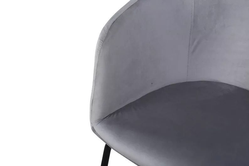 Chaise rembourrée en velours gris Ressator