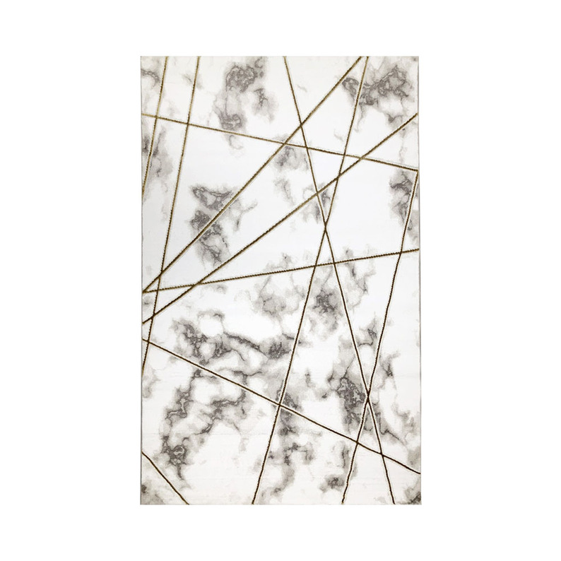 FORFER Tapis moderne 120x170 cm blanc et or