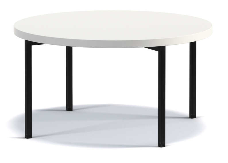 Table basse ronde Kortala 80 cm blanc brillant