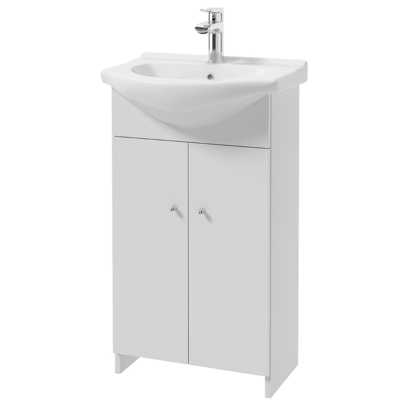 Meuble lavabo double colonne Meandy blanc avec vasque - Selsey