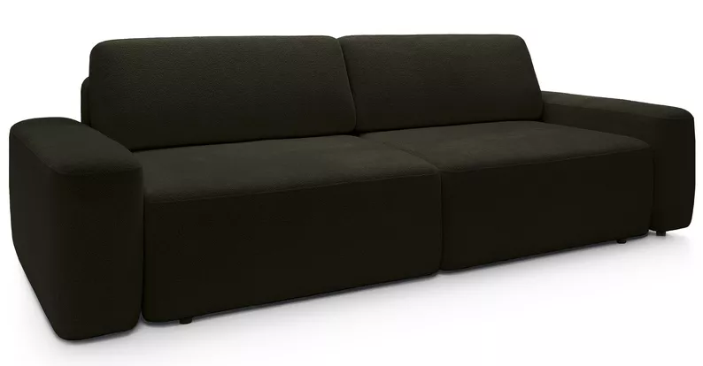 Kanapa rozkładana trzyosobowa Baleo z pojemnikiem oliwkowa szenil