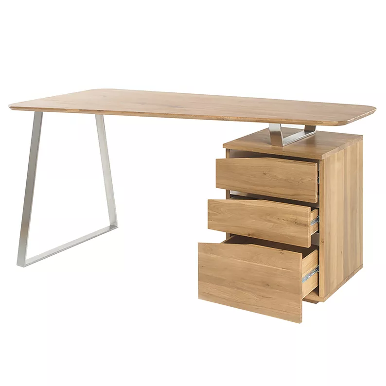 Bureau en bois avec tiroirs Dalmazia 150x67 cm en chêne