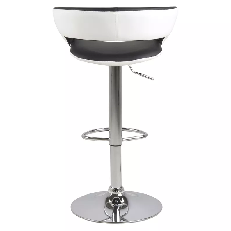 HANNAH Lot de 2 tabourets blanc / noir en similicuir