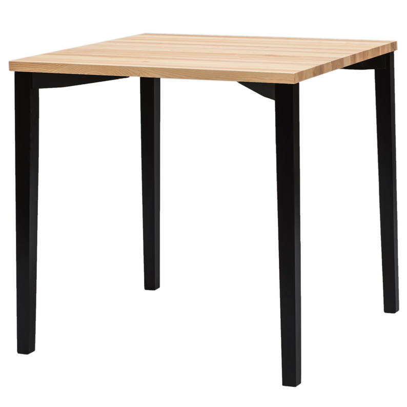 Table carrée Triventi 80x80 cm pieds carrés noirs