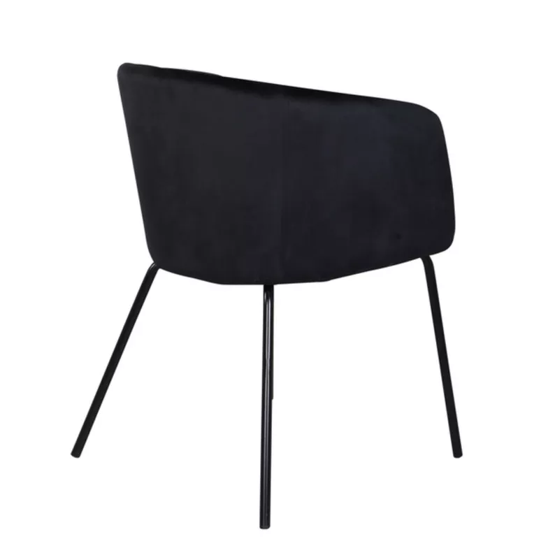 Chaise rembourrée en velours noir Ressator