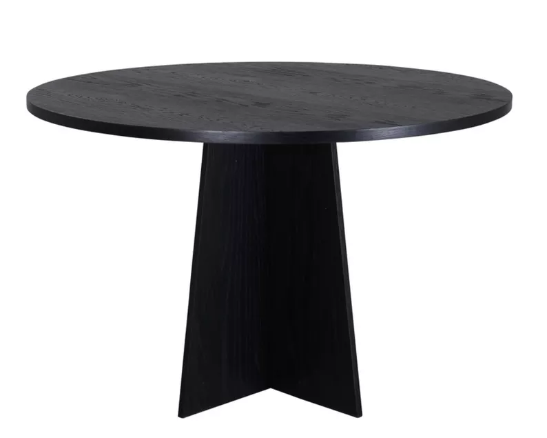 Table à manger Quishly ronde diamètre 110 cm/chêne noir
